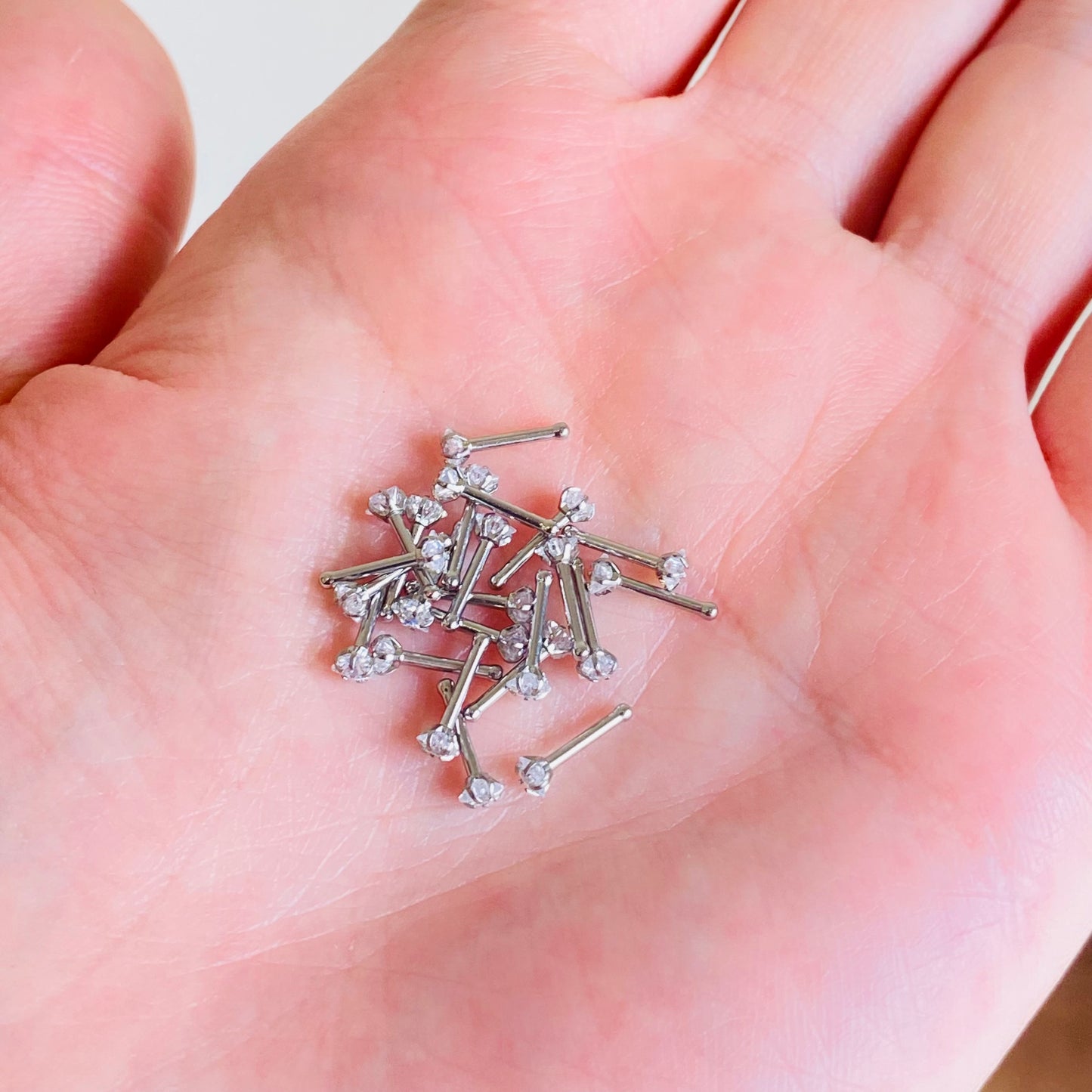 Prong Set Star CZ Steel Nose Stud