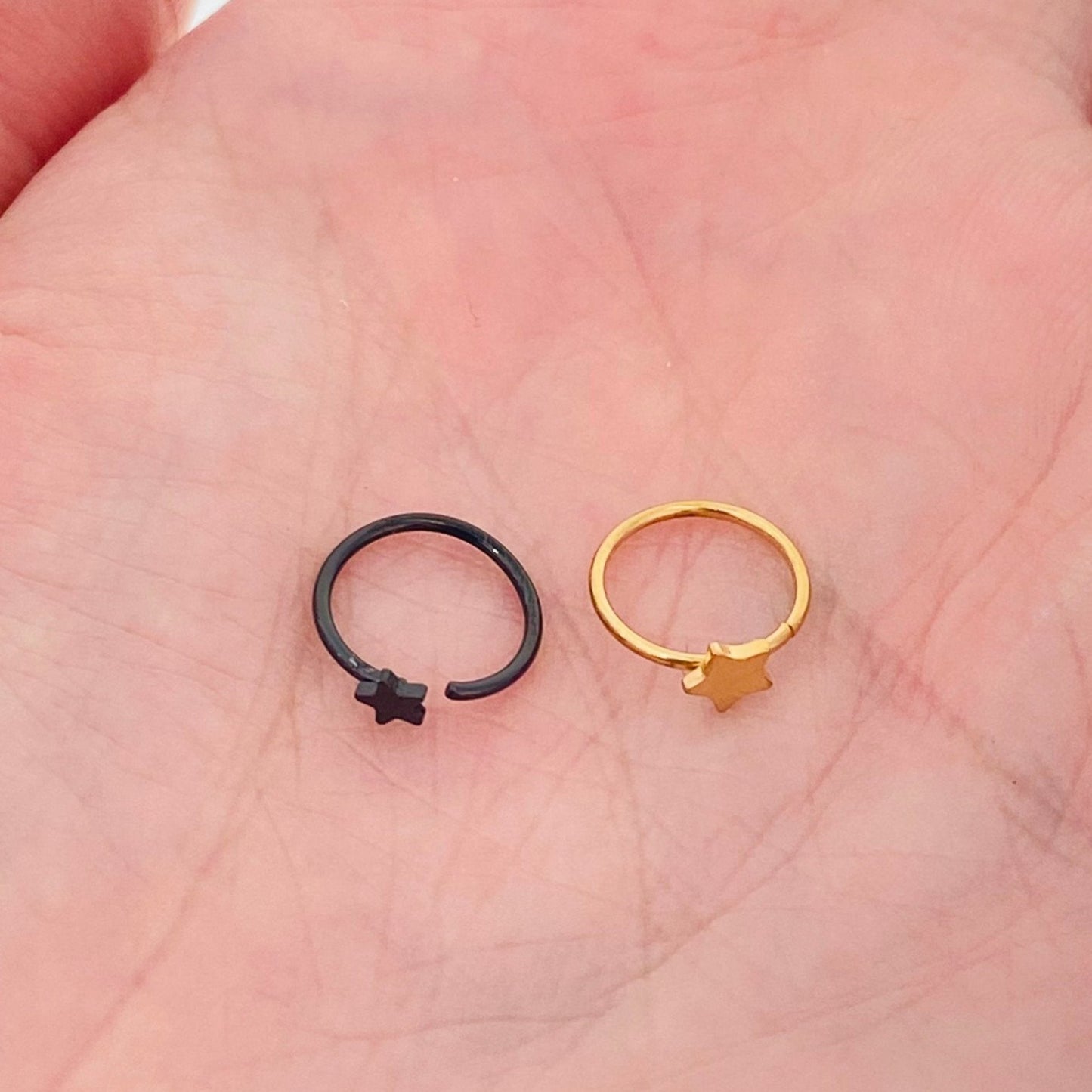 Star Ion Plated Clip On Nose Hoop