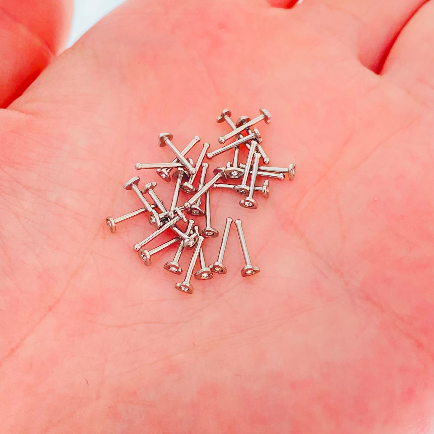 Steel CZ Star Heart Logo Nose Studs
