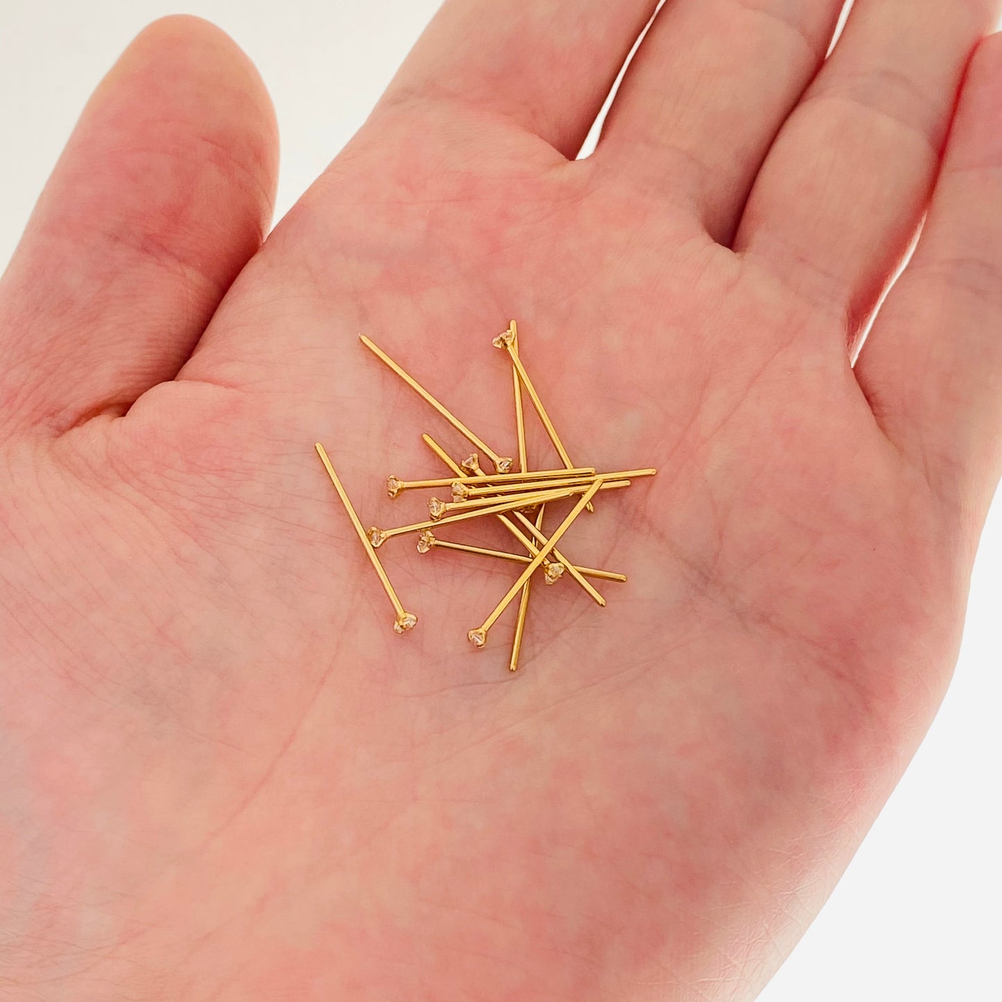 Gold Ion Plated Prong Set CZ XL Bendable Nose Pin