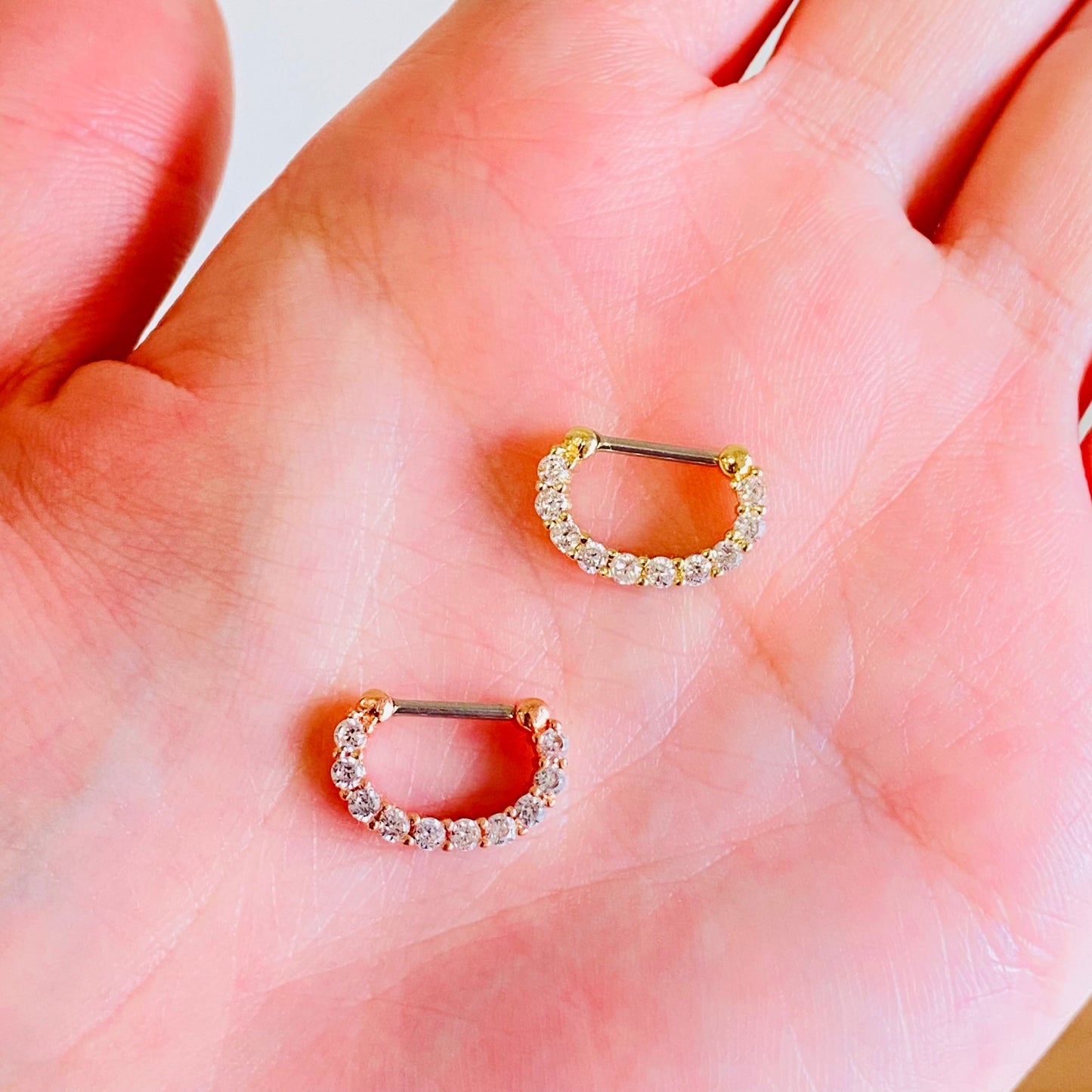 Paved 10 CZ Ion Plated Septum Clicker