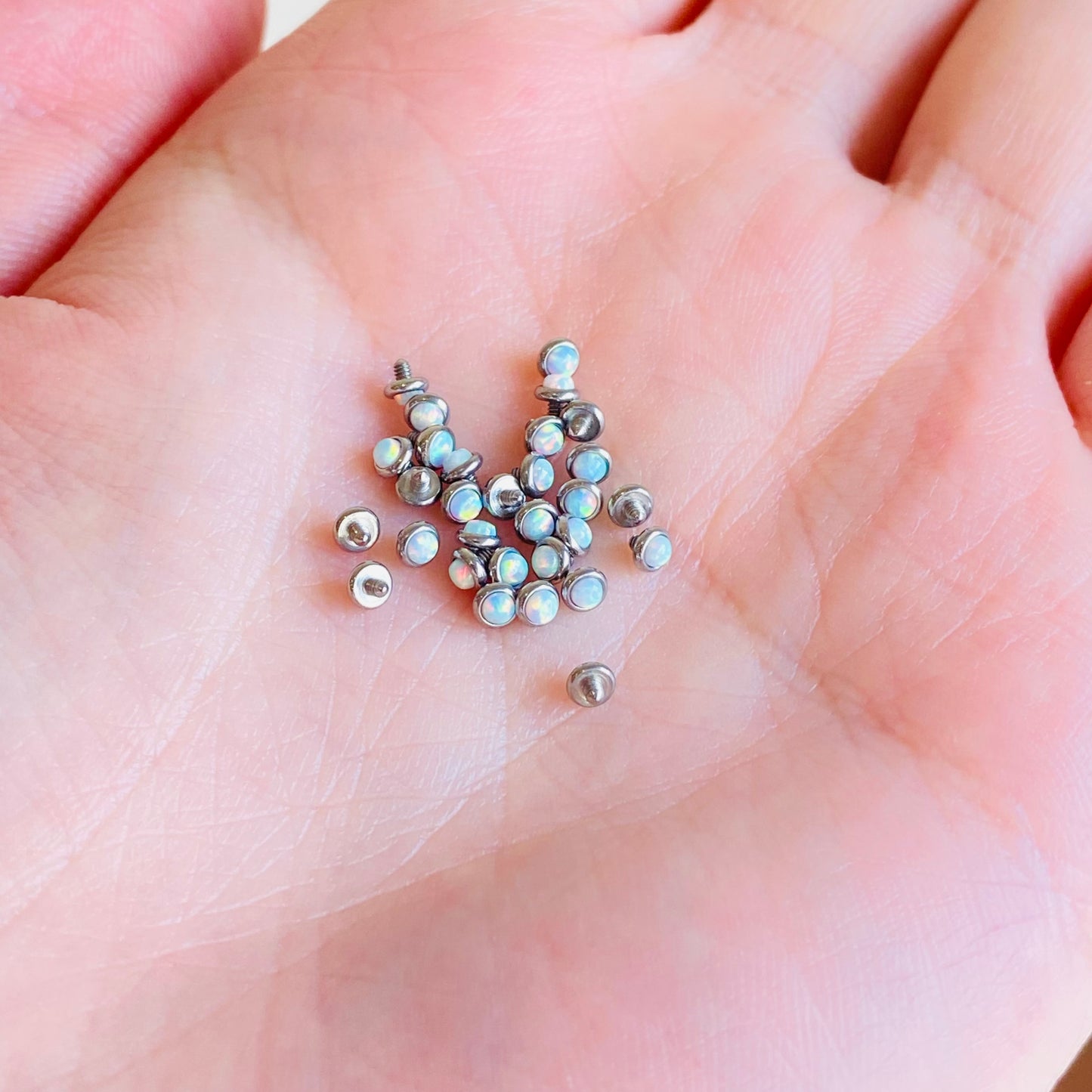 Flat Opal Stone Internally Threaded Top
