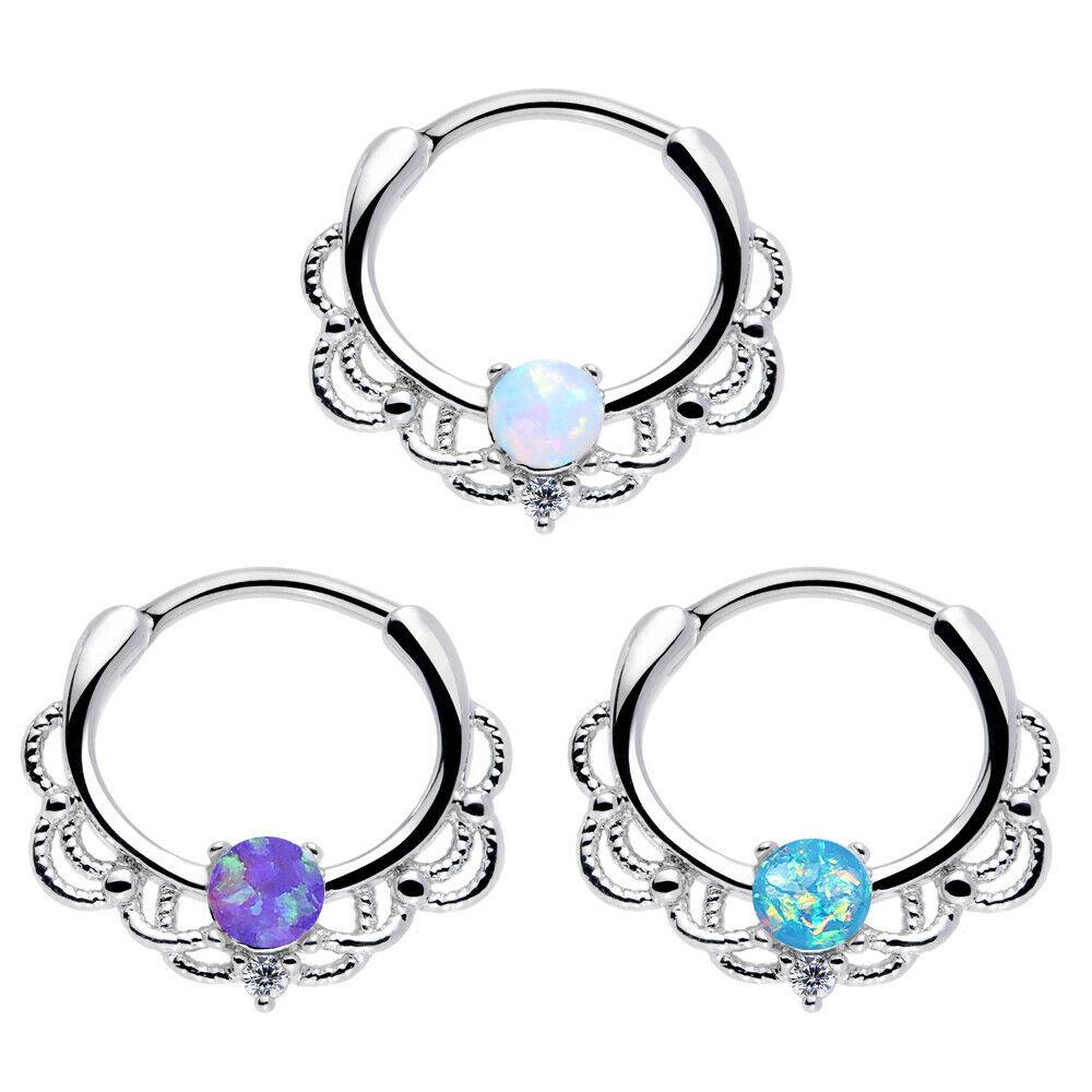 Steel Opal Septum Round Clicker