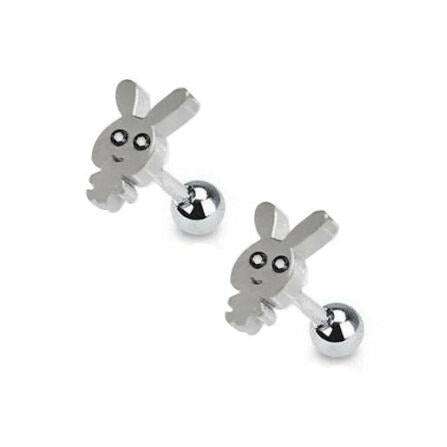 Steel CZ Eyes Bunny Tragus Barbell