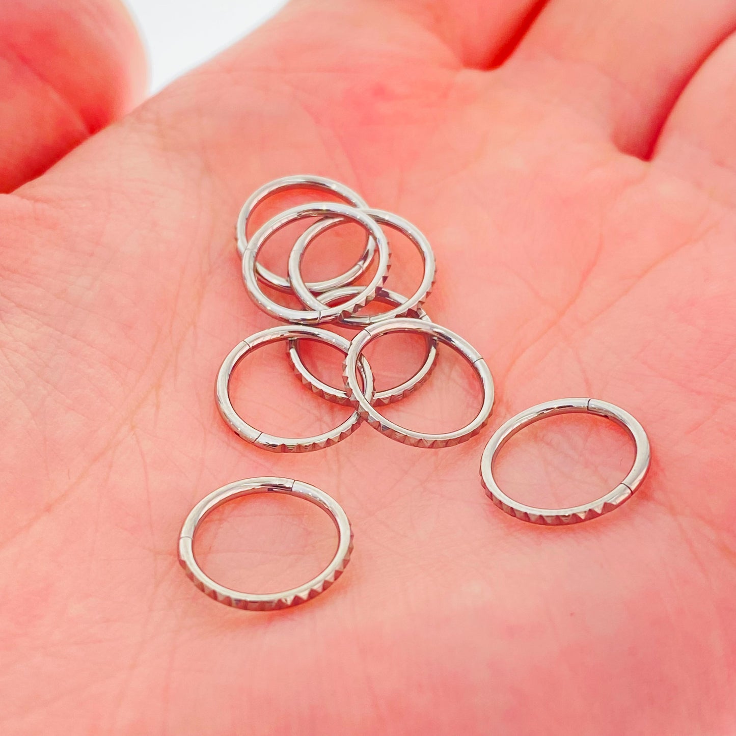 G23 Titanium Lined Pyramid Cut Outside Hinged Segment Clicker