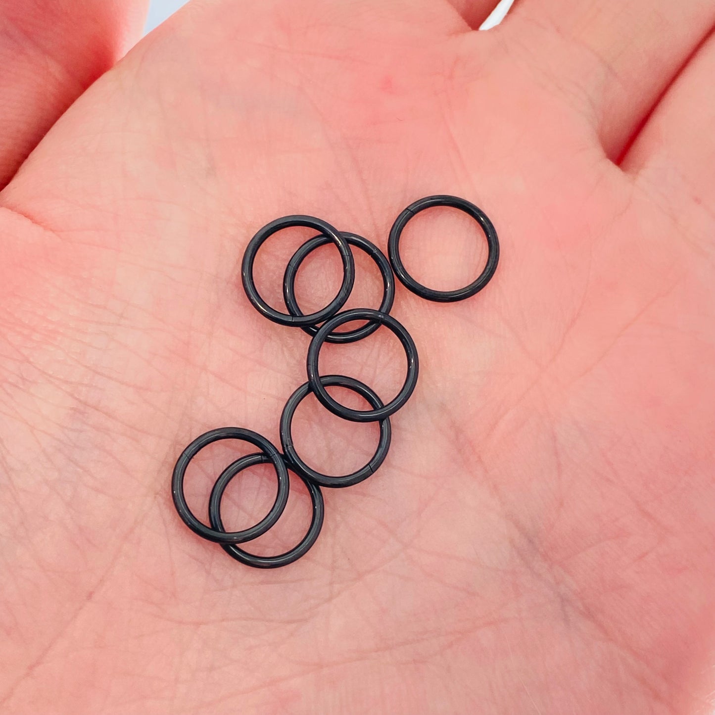 G23 Black PVD Titanium Hinged Segment Clicker Ring