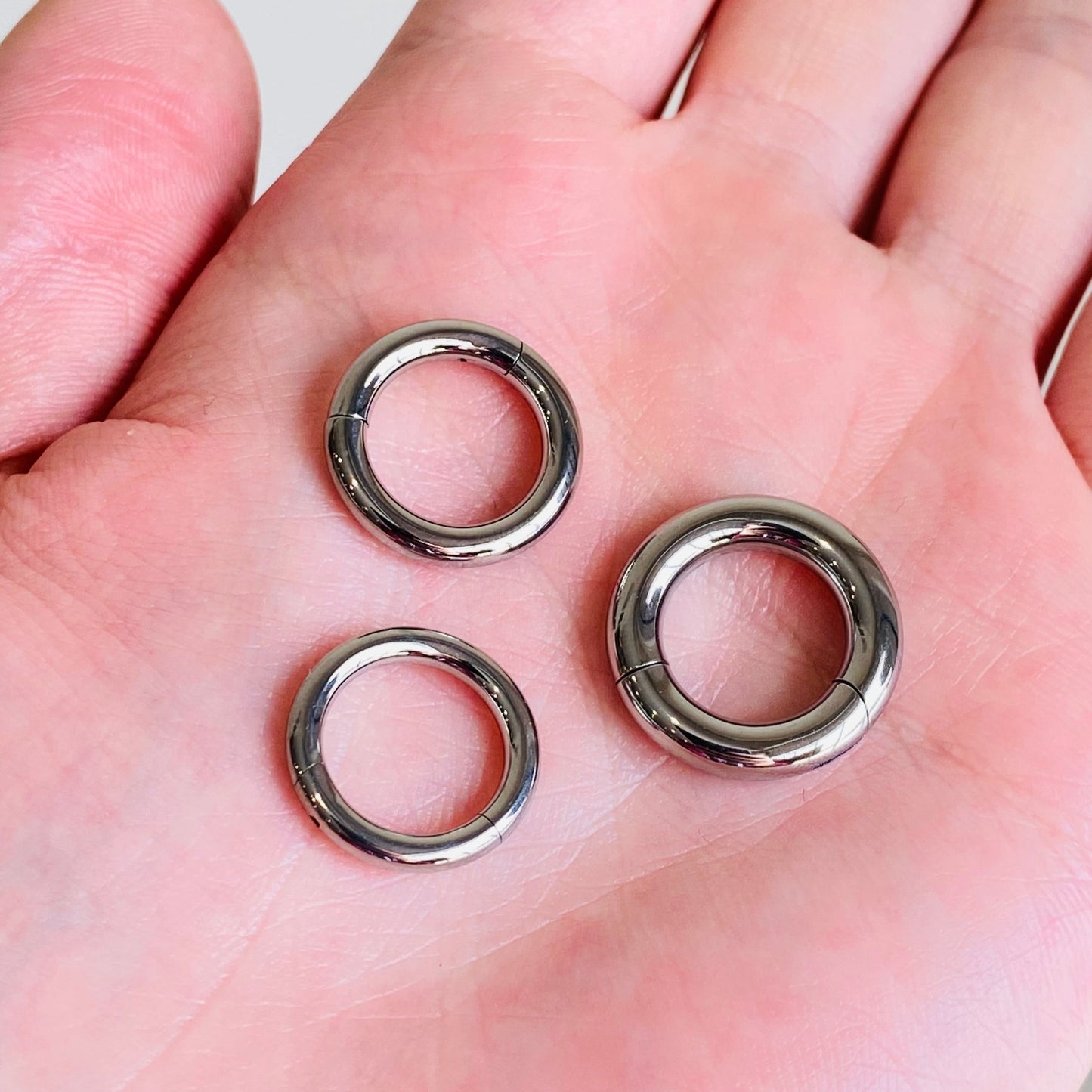 G23 Titanium Heavy Gauge Hinged Segment Clicker Ring