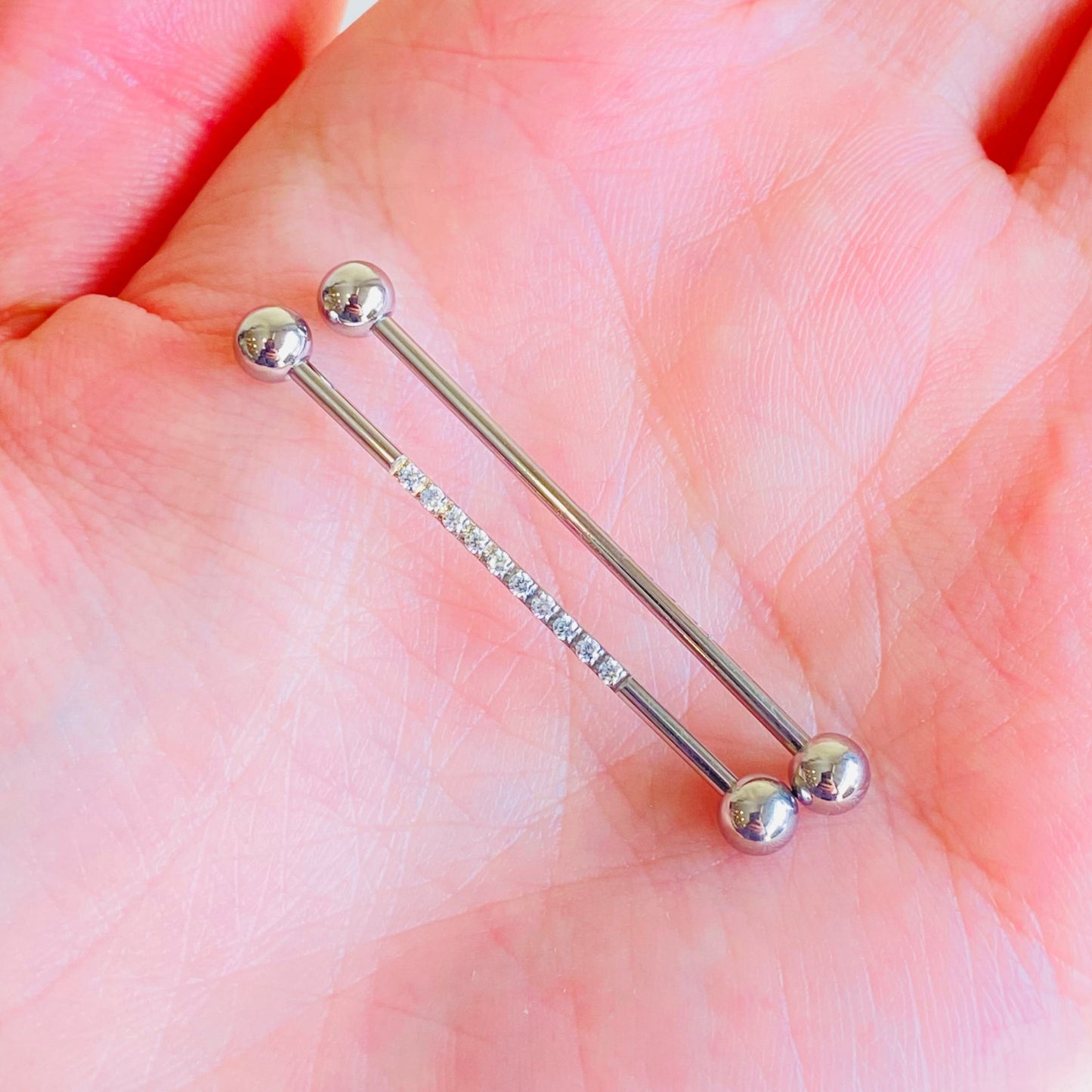 G23 Titanium Lined CZ Industrial Barbell
