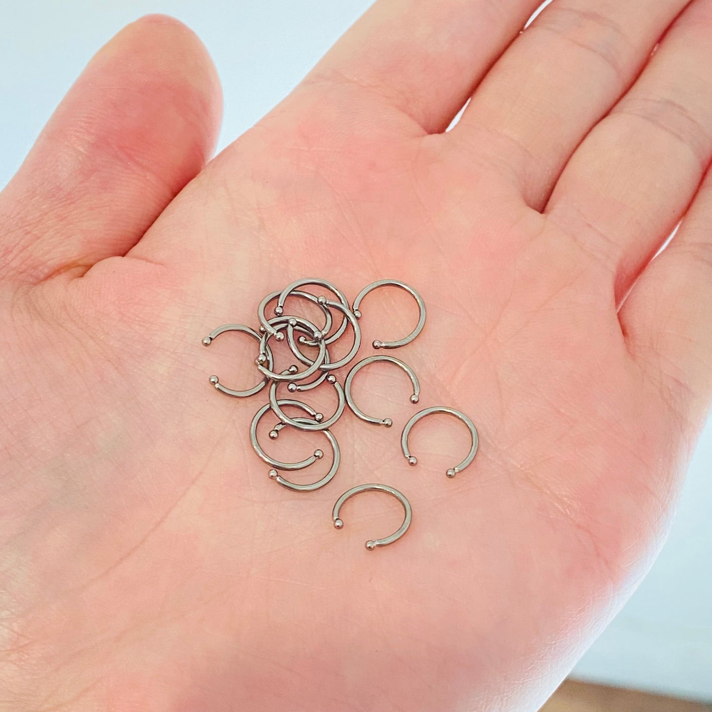 G23 Titanium Ball Fake Clip On Hoop