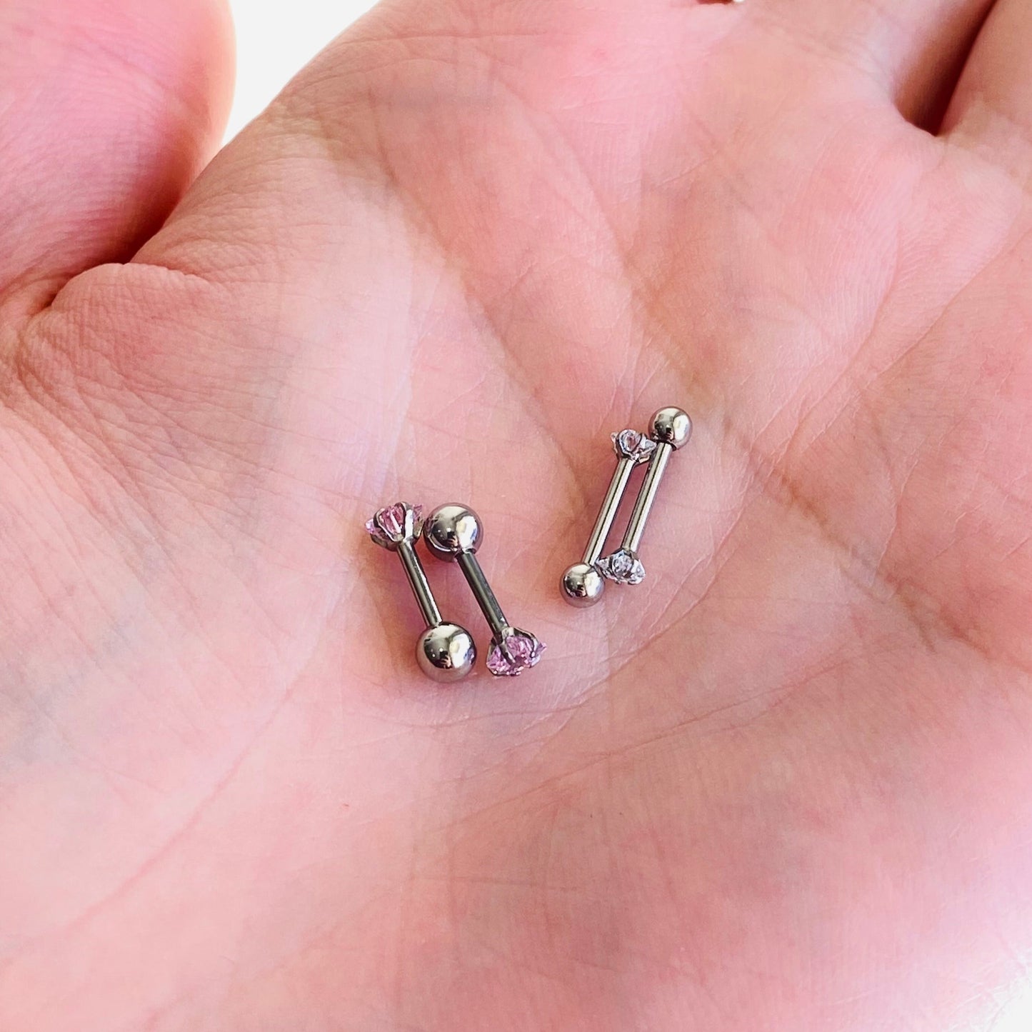 Prong Set Star CZ Helix Tragus Barbell