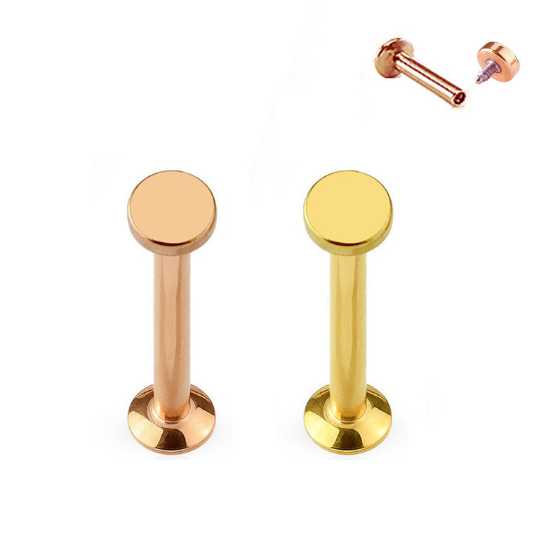 Body Piercing Jewelry Wholesale I Flat Disc Internally Threaded Labret