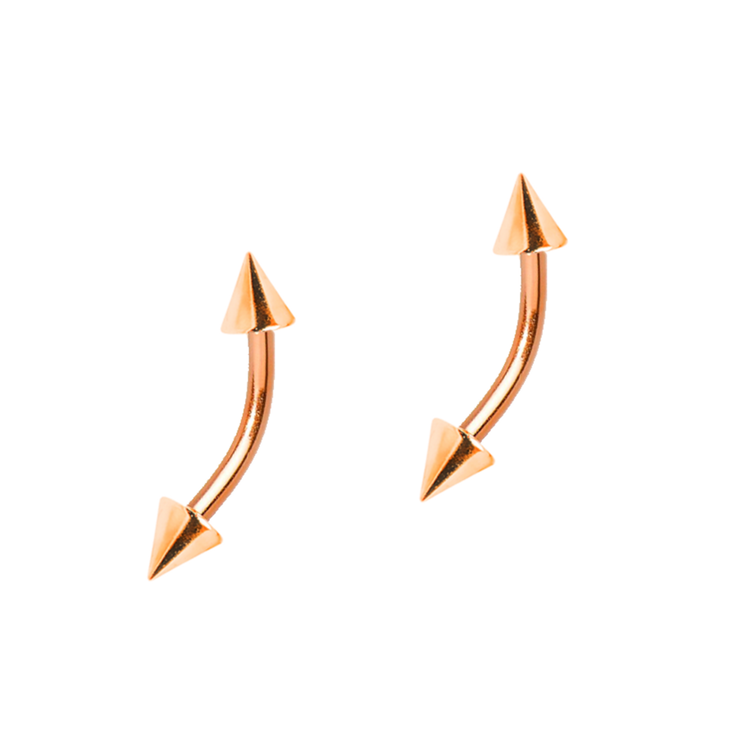 Rose Gold Ion Plated Spike Eyebrow Ring