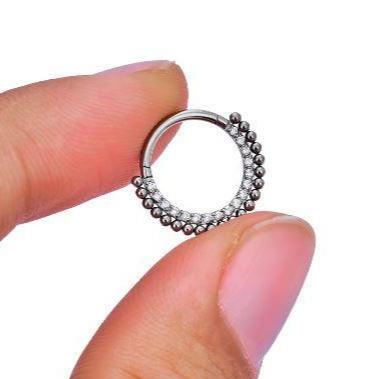 G23 Titanium Paved CZ Beads Hinged Segment Clicker