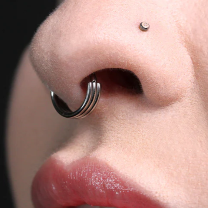 G23 Titanium Triple Stack Hoop Hinged Segment Clicker Ring