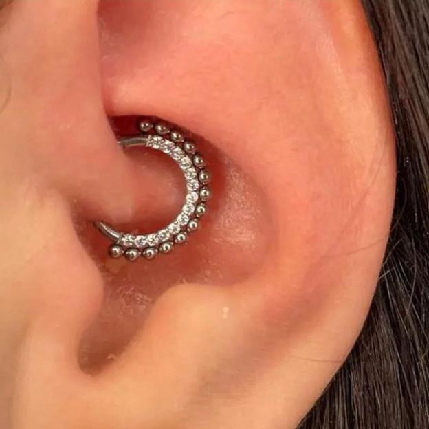 G23 Titanium Paved CZ Beads Hinged Segment Clicker