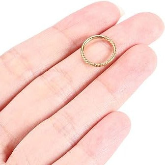 Gold Steel Braided Twisted Rope Ion Plated Hinged Clicker