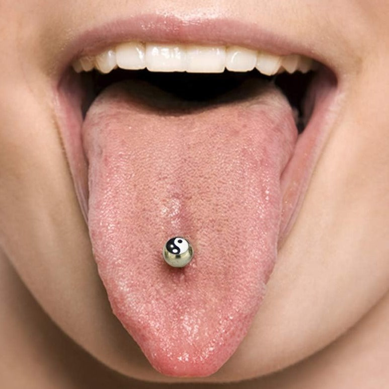 Virgin Mary Logo Tongue Ring