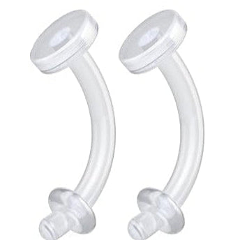 16G Clear Eyebrow Curved Barbell Retainer