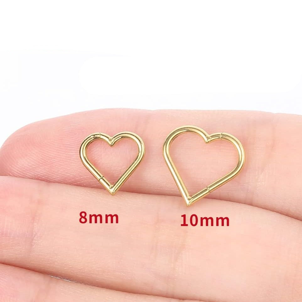 G23 Gold PVD Titanium Heart Shape Hinged Clicker