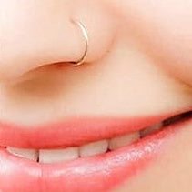 Steel Ion Plated Flat Top Nose Open Hoop Ring