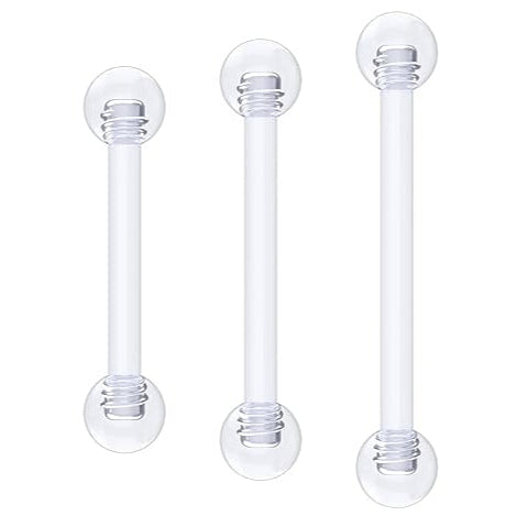Clear Flexible Tongue Barbell Retainer