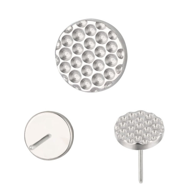 G23 Titanium Threadless Push In Diamond Cut Round Top