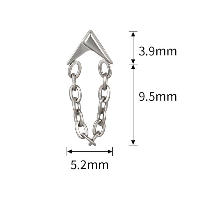 G23 Titanium Internally Threaded Arrow Chain Dangle Top