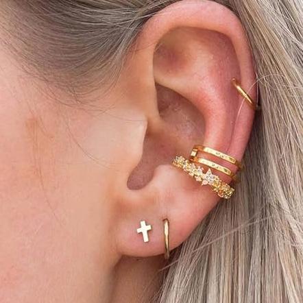 G23 Titanium Cross Internally Threaded Tragus Labret