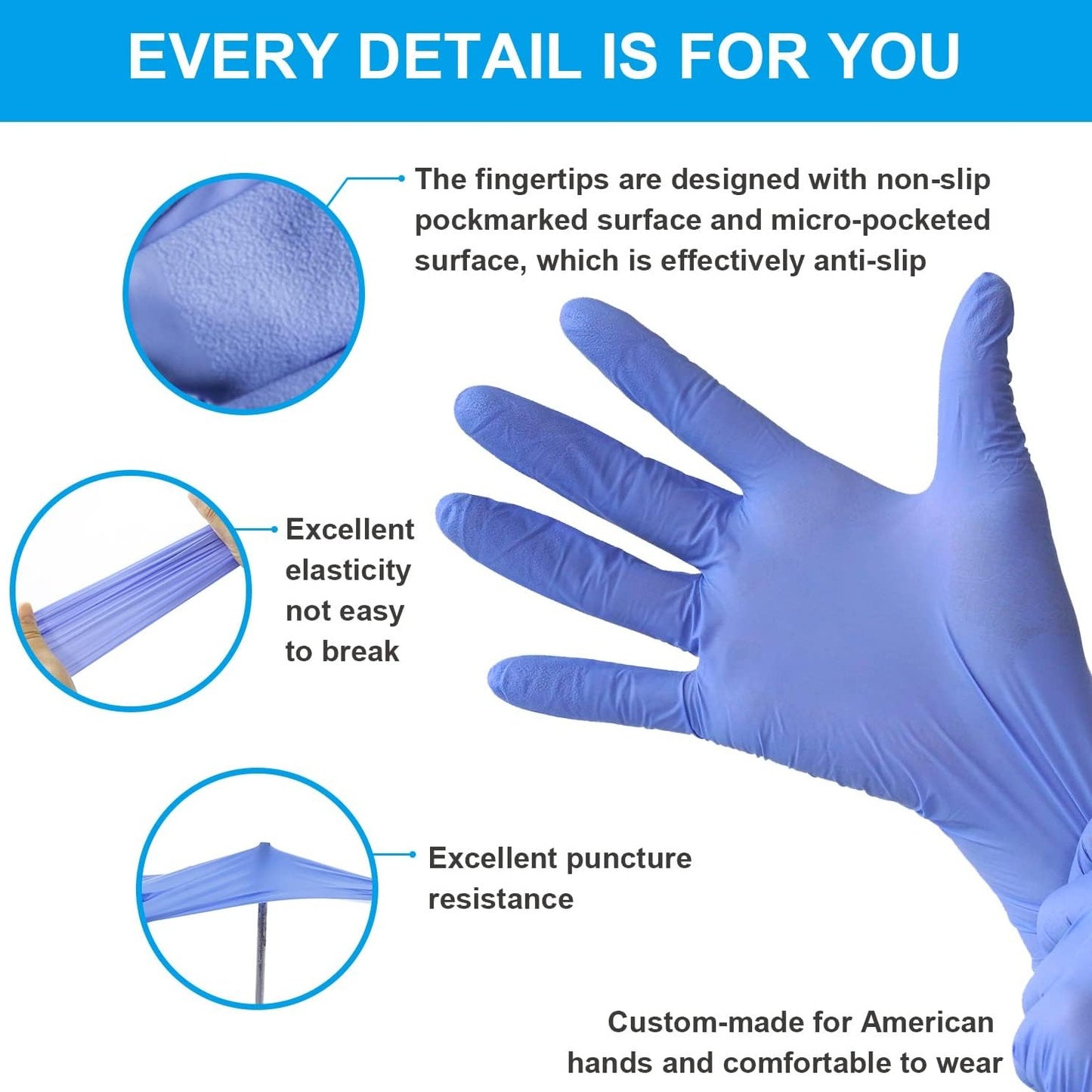 Medical Blue Nitrile Gloves (100pc/Box)