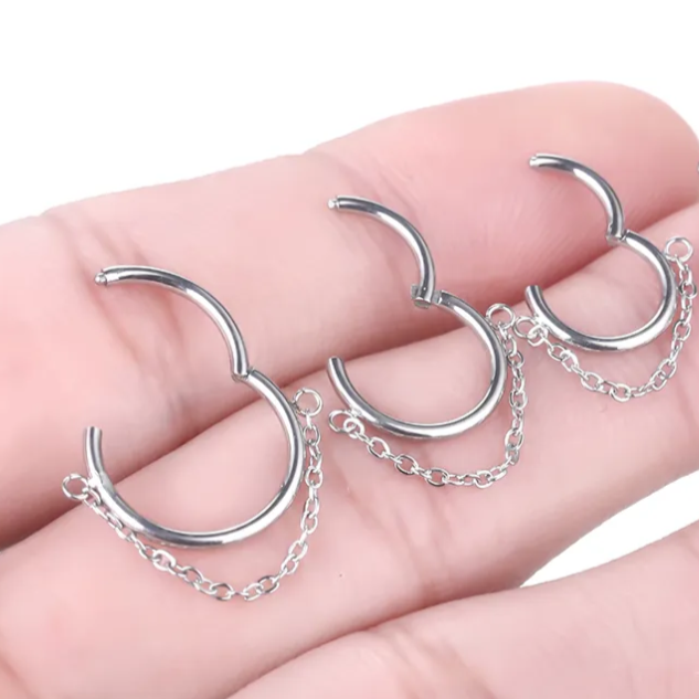 G23 Titanium Chain Link Hinged Clicker Segment Ring