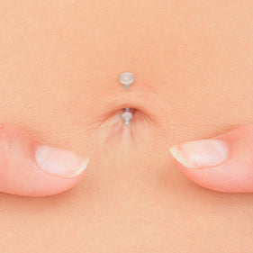 14G Clear Belly Ring Retainer