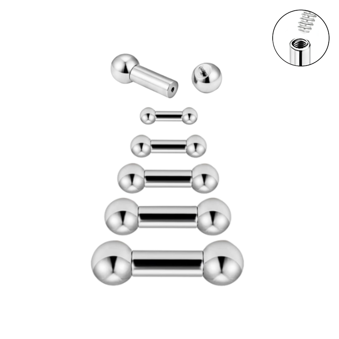 Steel Heavy Gauge Internally Threaded Barbell 12G & Up