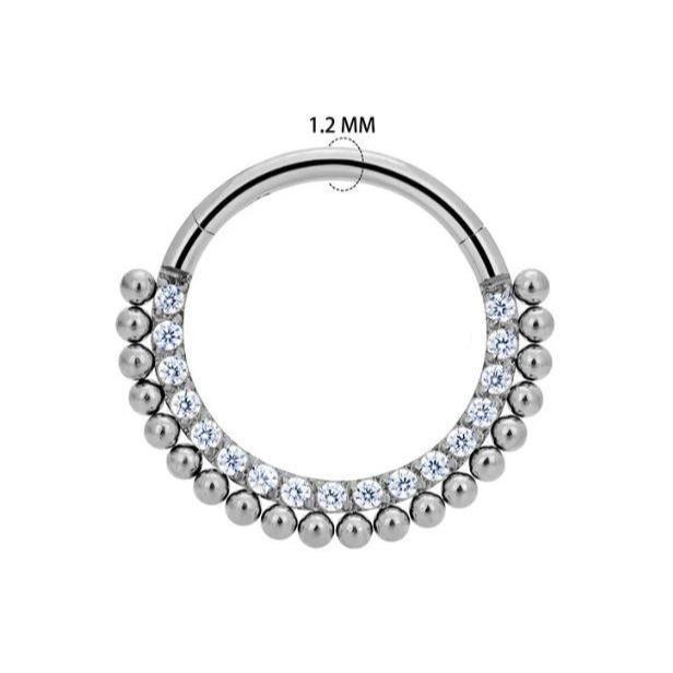 G23 Titanium Paved CZ Beads Hinged Segment Clicker