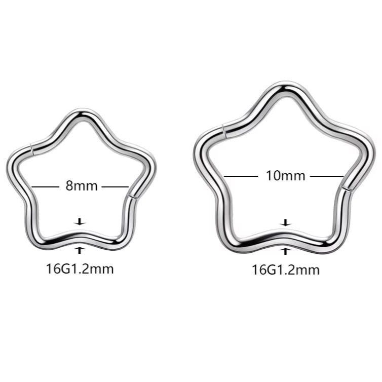 G23 Titanium Star Shape Hinged Clicker