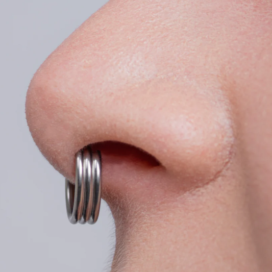 G23 Titanium Triple Stack Hoop Hinged Segment Clicker Ring