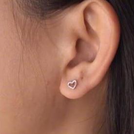 Steel Internally Threaded Hollow Heart Labret Tragus