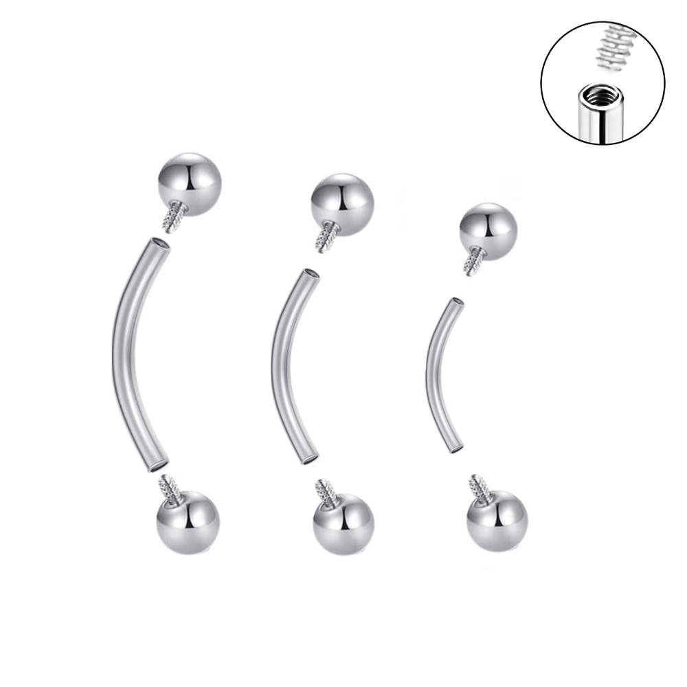 16G Internally Threaded Curved Barbell