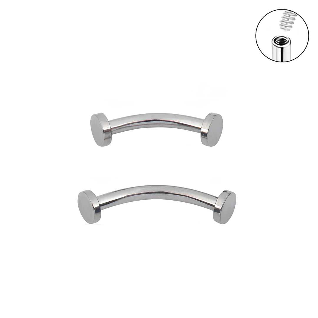 Internally Threaded Flat Disc Curved Barbell