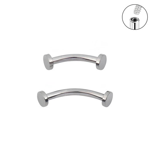 Internally Threaded Flat Disc Curved Barbell