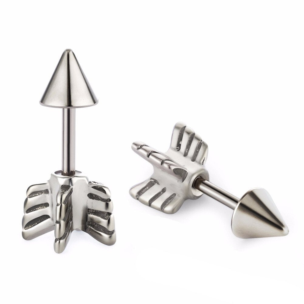 Steel 3D Arrow Tragus Barbell