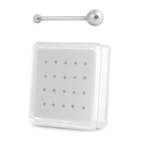 Silver Plain Ball Nose Studs [20pc/Box]