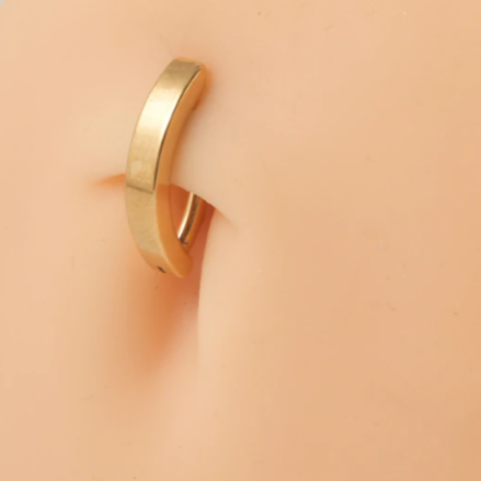 Ion Plated Steel Hinged Belly Clicker Hoop