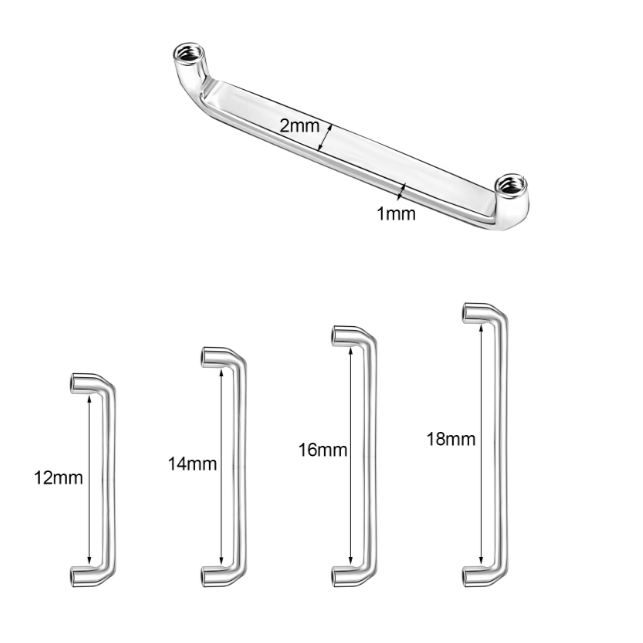 G23 Titanium Internally Threaded Flat Surface Barbell Shaft