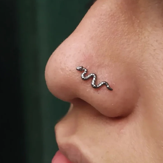 Steel Snake Python Logo Nose Screw