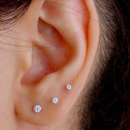 Rose Gold Ion Plated Prong Set CZ Tragus Barbell