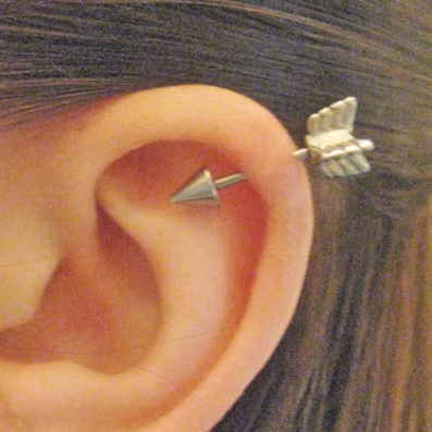 Steel 3D Arrow Tragus Barbell