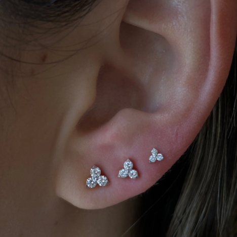 G23 Gold PVD Titanium Internally Threaded Trinity CZ Tragus Labret