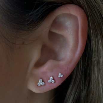 G23 Titanium Internally Threaded Trinity CZ Tragus Labret