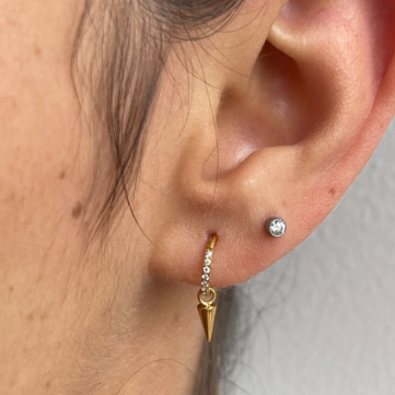 G23 Gold PVD Titanium Spike Cone Dangle Charm