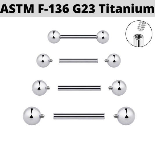 G23 Internally Threaded Titanium Barbell
